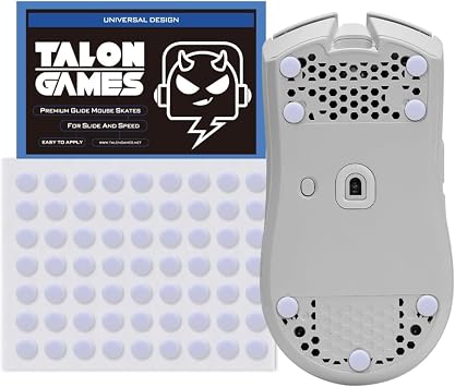 TALONGAMES Classic Upgraded Rounded Curved Edges Mouse Skates Feet Compatible with Gaming Mouse Feet Replacement, 0.8mm Universal 7mm, 63pcs Classic V2