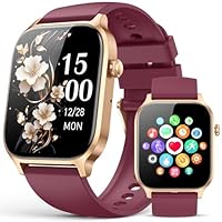 Smart Watch for Women Men - Answer/Make Call, Fitness Tracker Smartwatch for Android iPhone Compatible, Sleep Monitor Cycle, 110+ Sports Modes Step Counter (Modern, WineRed, 1.83)