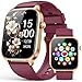 Smart Watch for Men Women- Answer/Make Call, 2024 IP68 Waterproof Fitness Tracker Watch with Sleep Step Counter Activity Smartwatch for Samsung Andriod iPhone iOS (Classic, Red, 1.83)