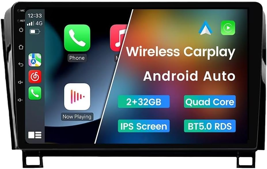 Android 12 Car Stereo Radio for Toyota Tundra 2007-2013 Sequoia 2008-2018,Biorunn 10.1 inch GPS Wireless Wired Car-Play Android Auto IPS Touch Screen Navi WiFi FM RDS Head Unit 2GB RAM 32GB ROM