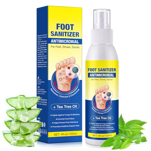 Foot Spray with Tea Tree Oil，tea tree spray for feet，Tea Tree Oil Feet Spray，24-Hour Freshness Foot Odor Eliminator for Feet，Natural Foot Deodorizer for Fresh，Odor Control & Itch Relief 4oz