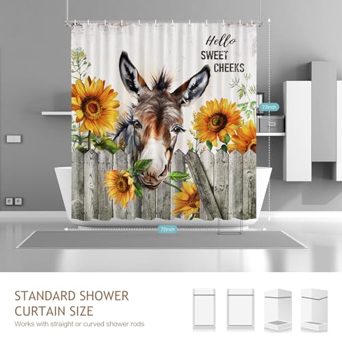 Vimorco-Shower-Curtain-Funny-Donkey-Cute-Donkey-Shower-Curtains-for-Bathroom-Waterproof-Quick-Dry-Polyester-Fabric-Shower-Curtain-Farmhouse-Sunflower-Bathroom-Set-Bath-Curtain-Decor-72x-72 Vimorco Shower Curtain Funny Donkey Cute Donkey Shower Curtains for Bathroom Waterproof Quick Dry Polyester Fabric Shower Curtain Farmhouse Sunflower Bathroom Set Bath Curtain Decor 72x 72