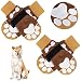 DIKIMO 8 Pieces Anti-Slip Dog Socks Paw Protector with Paw Patterns , Adjustable and Breathable for Puppy Pet Paw Protection (Khaki, L)
