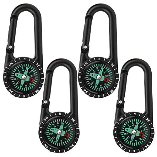Junlucki Mini bússola, fivela multifuncional de navegação, bússola portátil de liga de zinco para ac