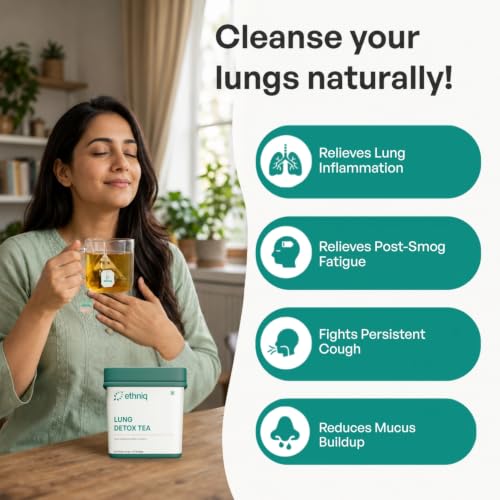 Image of Ethniq Lung Detox Tea, Tulsi Mulethi Cleanse Tea for Smokers, 30 Tea Bags