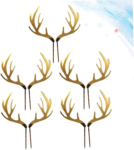 Miniatura 3 de 5 adornos negros para comida, decoración de alimentos, decoración de pastel de reno, decoración de cuernos de Navidad, forma de cuernos, decoración