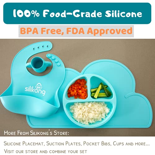 Silikong Divided Silicone Plates For Toddlers | Bpa Free | Dishwasher, Microwave And Oven Safe | Kids Plates With Dividers (Boys) #TOP1