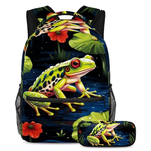 Ensemble de cartables pour garçons et filles avec sac à livres de voyage grenouille
