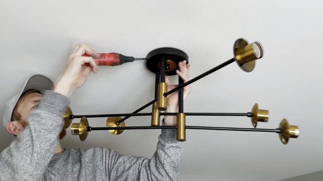 SZXYKEJI6-Lights Glass Globe Sputnik Chandelier Modern Flush Mount