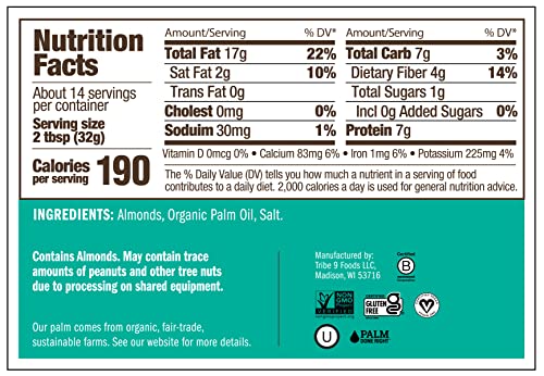 Almond Butter No Sugar Added By Yumbutter, Gluten Free, Vegan, Paleo, Keto, Non-Gmo, 16Oz Jar (Pack Of 2) #TOP2