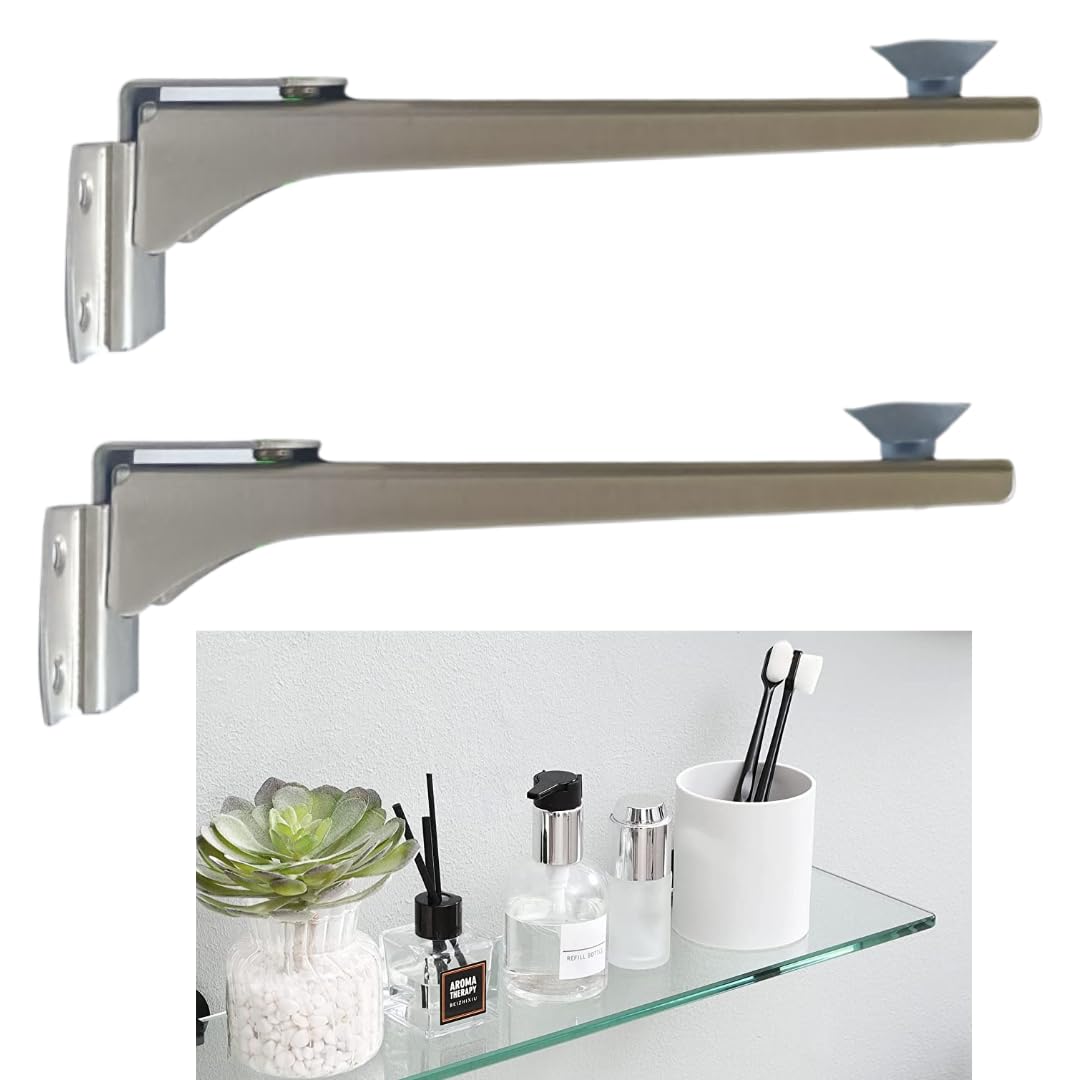 Stainless Steel Wall Mounted Glass Shelf F Bracket | Multipurpose Glass Support Fitting Glass Fixing Clamp Clip Wall Mount Glass Holder for Thickness 6,8,10,12mm (6 inch,Qty 4) — Amazon image 8