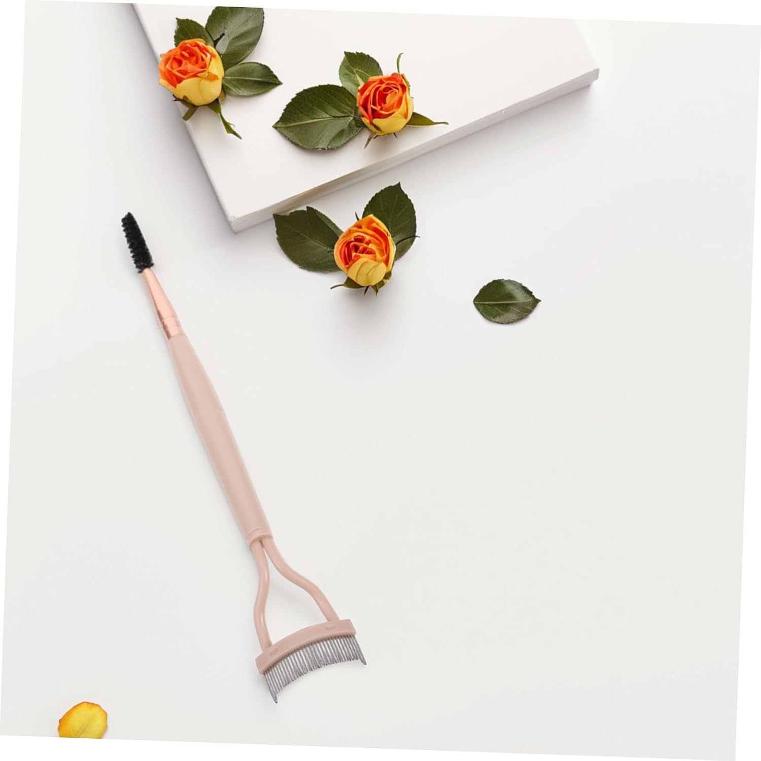 FRCOLOR Innovative Brow Comb Mascara Brush Stainless Steel Eyebrow Tool Comfortable Handle Lash Separation for Women