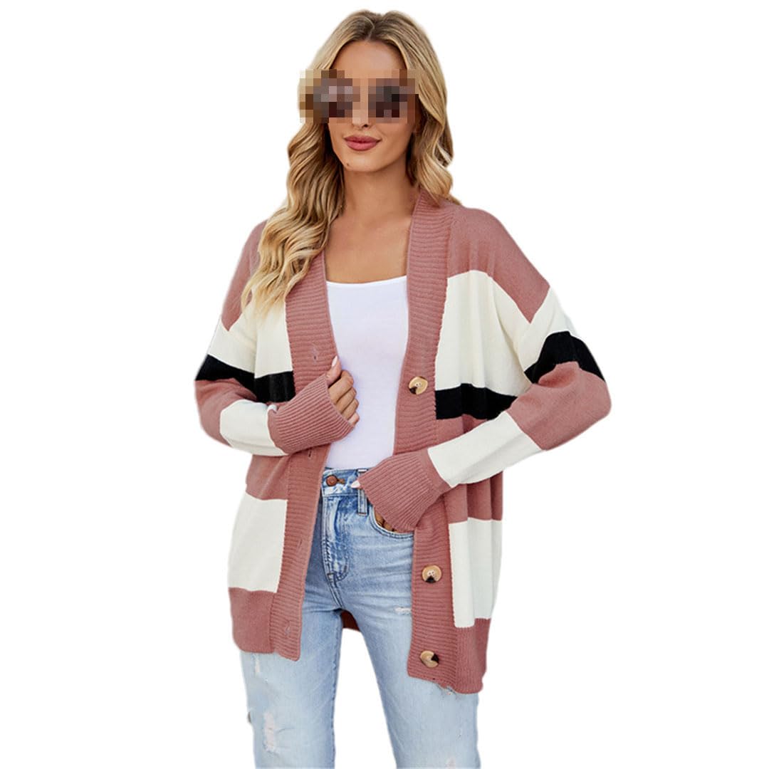 Cárdigan De Punto De Manga Larga para Mujer, Suéter De Un Solo Pecho, Cárdigan, Prendas De Punto, Tops