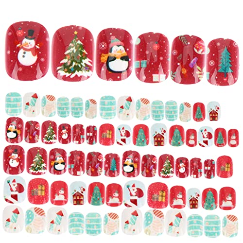 Ipetboom 3 Juegos Uñas navideñas para Clavos falso calcomanías Gel pegatinas uñas postizas fake nails nail stickers nails stickers niña manicura uñas pegamento en las uñas el plastico