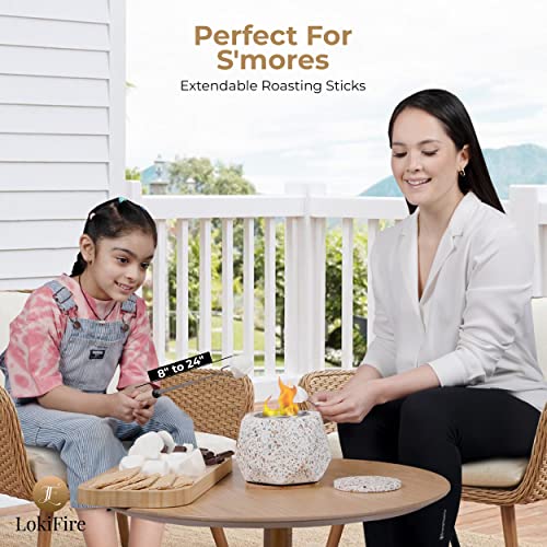 Tabletop Fire Pit Includes Extendable Roasting Sticks - Portable Fire Pit Great As A Mini Fire Pit Tabletop Fire Pit Bowl Tabletop Fireplace Table Top Fire Pit For Patio (Rubbing Alcohol Not Included) #TOP2