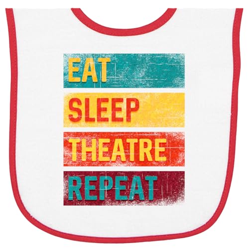 inktastic Eat Sleep Theatre Repeat Drama Gift for Actor Baby Terry Cloth Bib