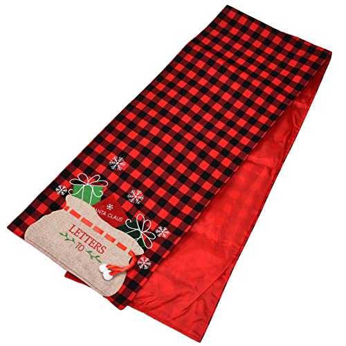shenruifa Mantel Rojo Negro Rejilla Franela Simple Generoso Elegante Decoraciones de Navidad