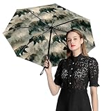 YCJUGWSP Bear Forest Watercolor Compact Umbrella Travel Size Parasol with UV Windproof Lightweight Portable Folding Umbrellas for Rain