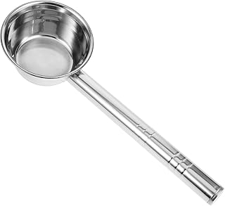 Milisten Stainless Steel Long Handle Ladle 14 Inch Water Scoop for Kitchen Cooking and Garden Plant Watering Metal Water Dip Cup for Versatile Use