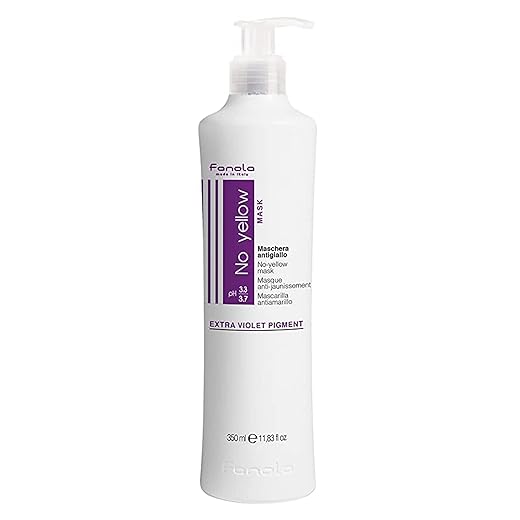 Fanola No Yellow Mask | Anti Brass Colour Depositing Purple Mask | Hair Toner Mask to Remove Yellow Tones & Brassiness from Blonde, Silver, Gray, and Highlighted Hair