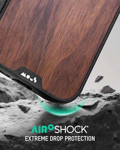 Image of Mous for iPhone Air Case, Compatible with MagSafe - Limitless - Protective Walnut Cover for iPhone Air - Shockproof, Full Camera Protection, Anti-Scratch Back, Brown