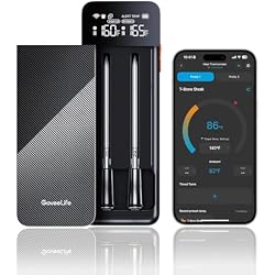 GoveeLife Smart Wireless Meat Thermometer Digital 2 Probes with App Alarm | Stable Bluetooth WiFi Transmission, IP68 Waterproof, Standalone Charge Magnetic Base, Grill Thermometer for BBQ, Smoker, Oven