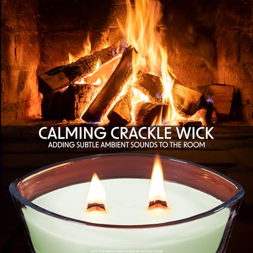 DECO EXPRESS Scented Candles, Double Wick Crackle Candles, Long 50 Hours Burn Time, Calming & Cosy Home Decor, Birthday - Image 2