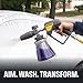 Active Foam Cannon with ¼ inch Quick Connector for Electric and Gas Pressure Washers. Wide-Mouth Bottle and Variable Spray to Generate Thick Snow Foam Spraying for Home DIY car wash & Detailing.