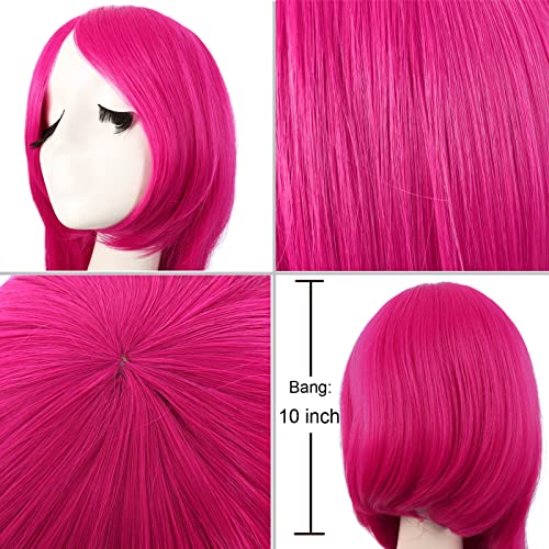 mapofbeauty 40 inch100 cm anime costume long straight cosplay party synthetic wig hot pink