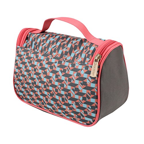FRASQUEIRA NECESSAIRE DE VIAGEM COM ALÇA ESTAMPADA JACKI DESIGN CINZA ZIGZAG