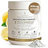 VITASEI Magnesium Total Care – 7 Types Magnesium Powder with Aspartate, Chloride, Citrate, Bisglycinate, Malate, Threonate, Taurate for Calm, Focus & Recovery – 10.58 oz (30 Servings)