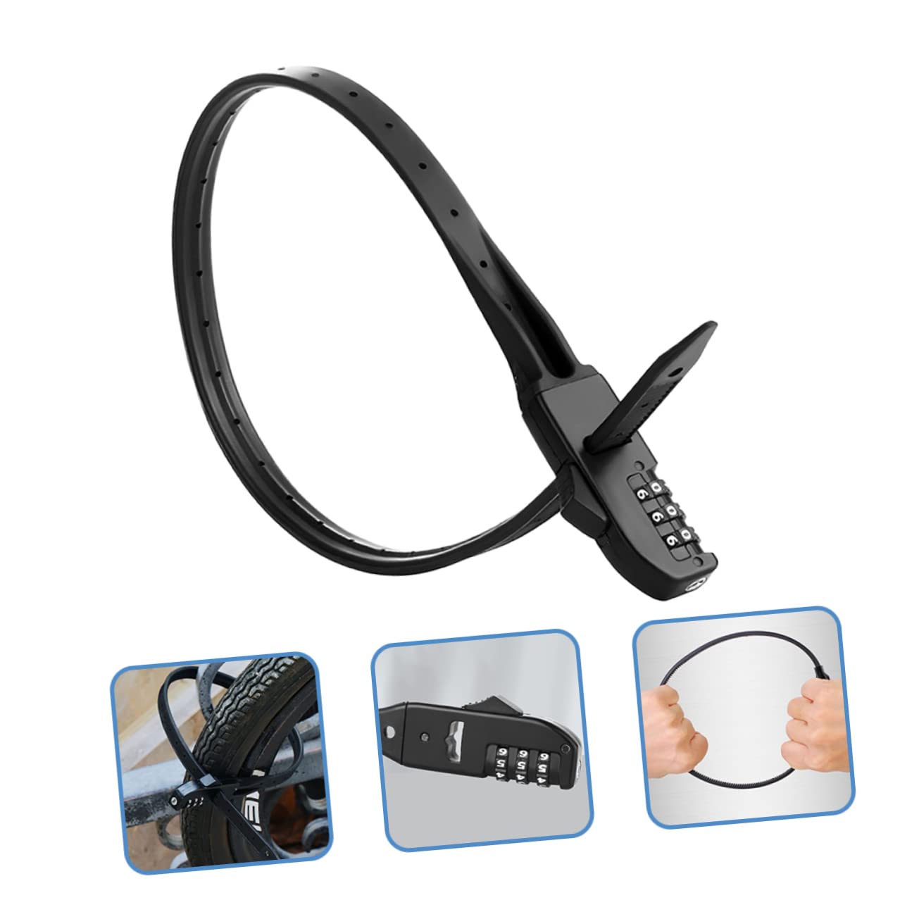TOYANDONA 3 Pièces Serrure de Vélo Portable Câble Robuste Verrou pour Vélos de Montagne Scooters Protection Vol Utilisation Extérieure