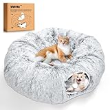 VIVOYAN Multifunctional Cat Tunnel Toy - XL Interactive Cat Play Tunnel with Climbing Holes and Thick Resting Mat, Ideal for Mult Homes and Extended Playtime (Ash Gray)
