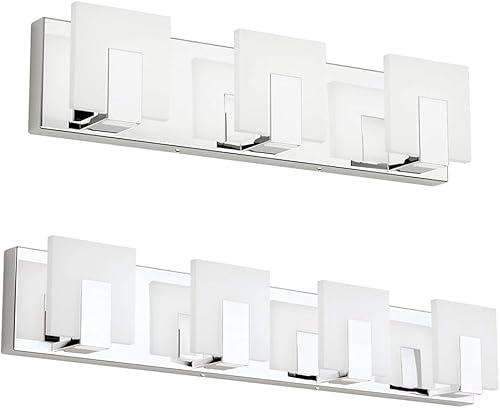Aipsun Moderna lámpara LED de tocador para baño, acrílico blanco esmerilado, arriba y abajo, accesorios de pared sobre espejo