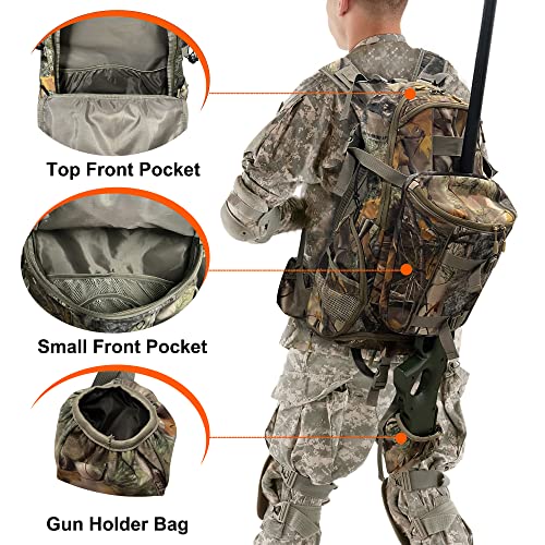 Mdstop Hunting Backpack, Waterproof Camo Hunting Pack, Large Capacity Bow Rifle Pistol Hunting Bag For Hunting Camping Hiking (Camo（L）) #TOP1