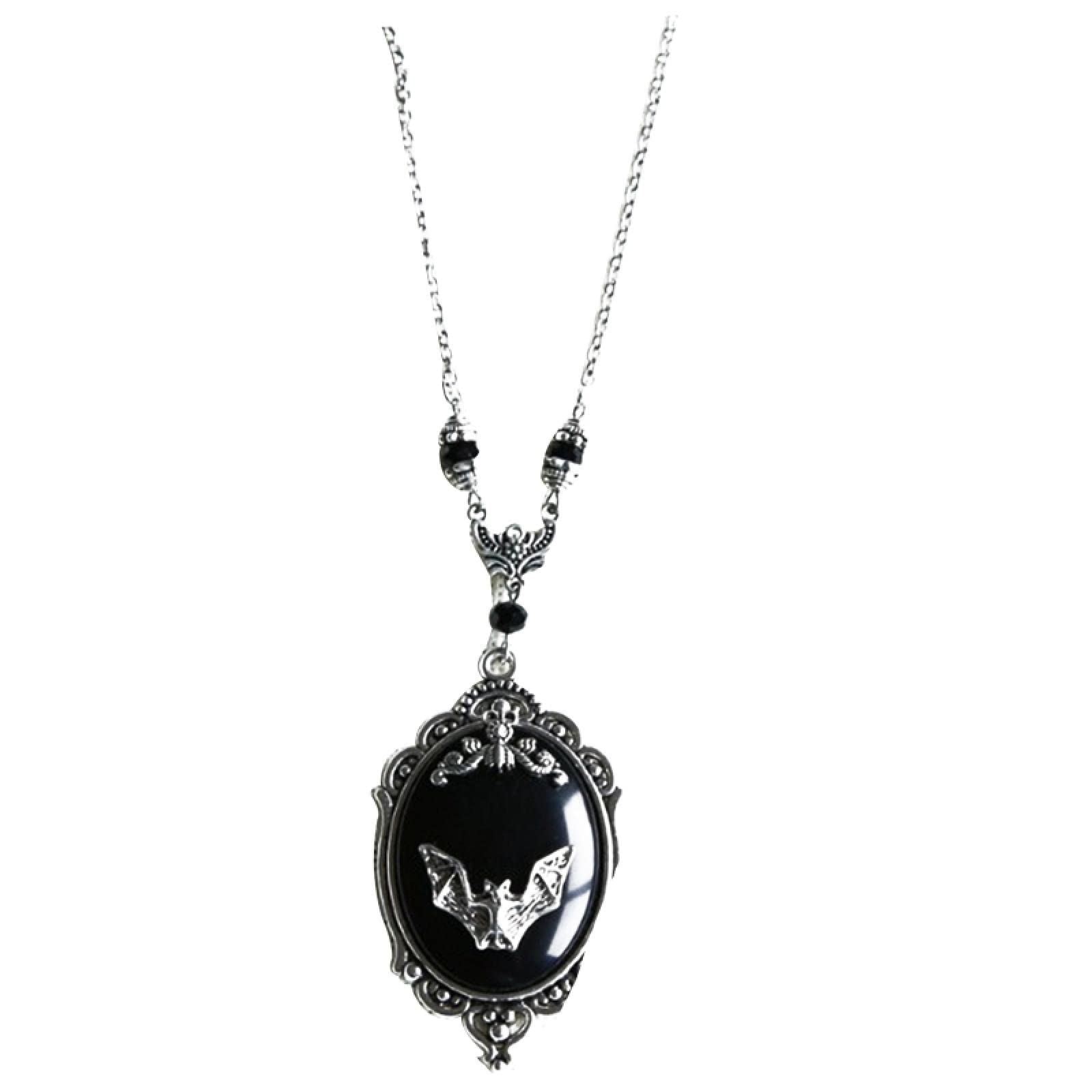 Collar de murciélago CLSDRZC con pendientes góticos y anillo de terror 2