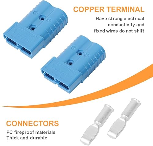 Miniatura 3 de Conector de batería 350A AWG 20 Batería de conexión rápida Conectores de alimentación modulares Desconexión rápida (azul)