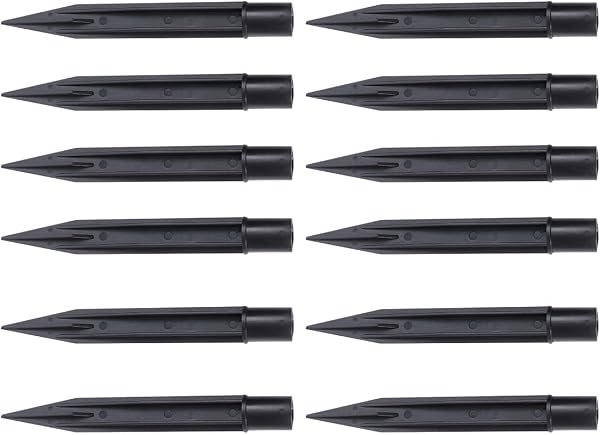 jojofuny 12 x Abs Plastic Ground Spikes for Garden Lamp, Stable Mounting, Easy Mounting for Landscape Lighting Pathway Halloween - 1