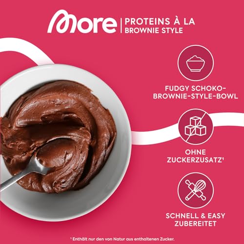 More Protein, Brownie Style Bowl, 600g, Backmischung für Protein Brownies, 23g Protein pro Portion, vegan