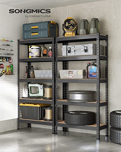 SONGMICS-5-Tier-Storage-Shelves-Set-of-2-Garage-Storage-Boltless-Assembly-Adjustable-Shelving-Units-118-x-295-x-591-Inches-Load-1929-lb-Each-Shed-Warehouse-Basement-Black-UGLR300B02