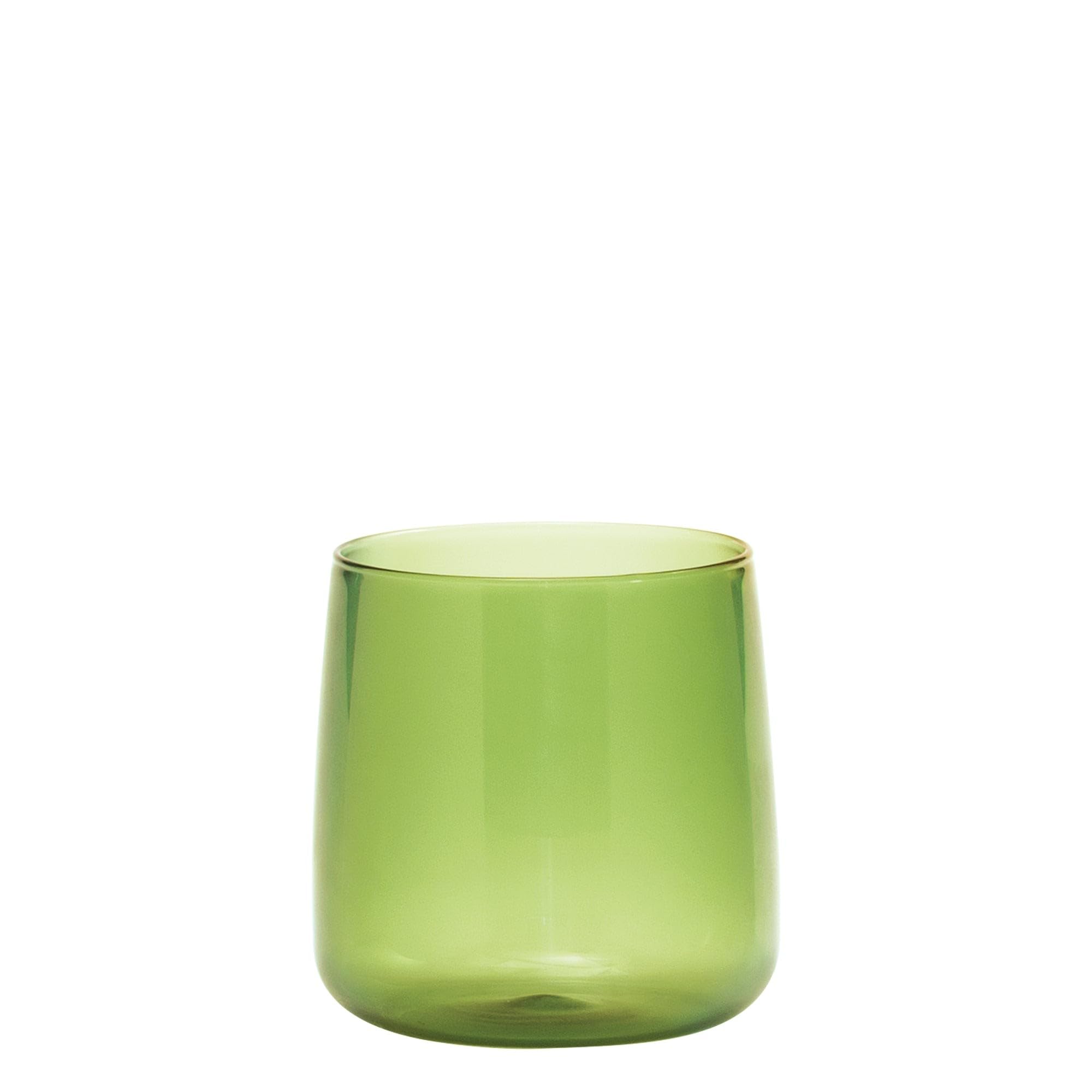 Verres en verre borosilicaté Zafferano No Bilia verts soufflés main x6