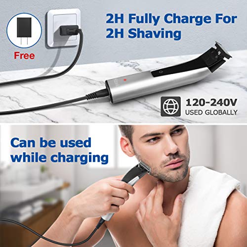 Electric Razor for Men,Hizek Men's Electric Shaver for Face and Body,Wet & Dry Use Beard Trimmer with 4 Trim Lengths,Blade Lubricating Oil,Design for Body Hair and Beard Style