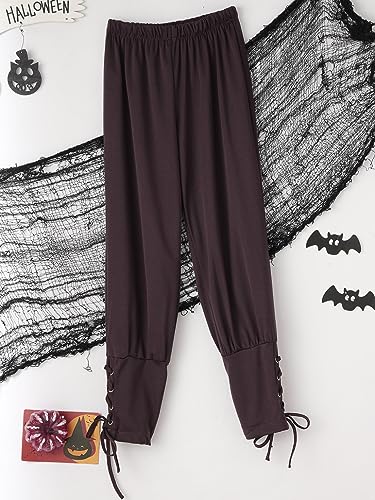 Choomomo Boys Medieval Ankle Pants Pirate Renaissance Slacks Lace Up Banded Viking Kids Trousers4