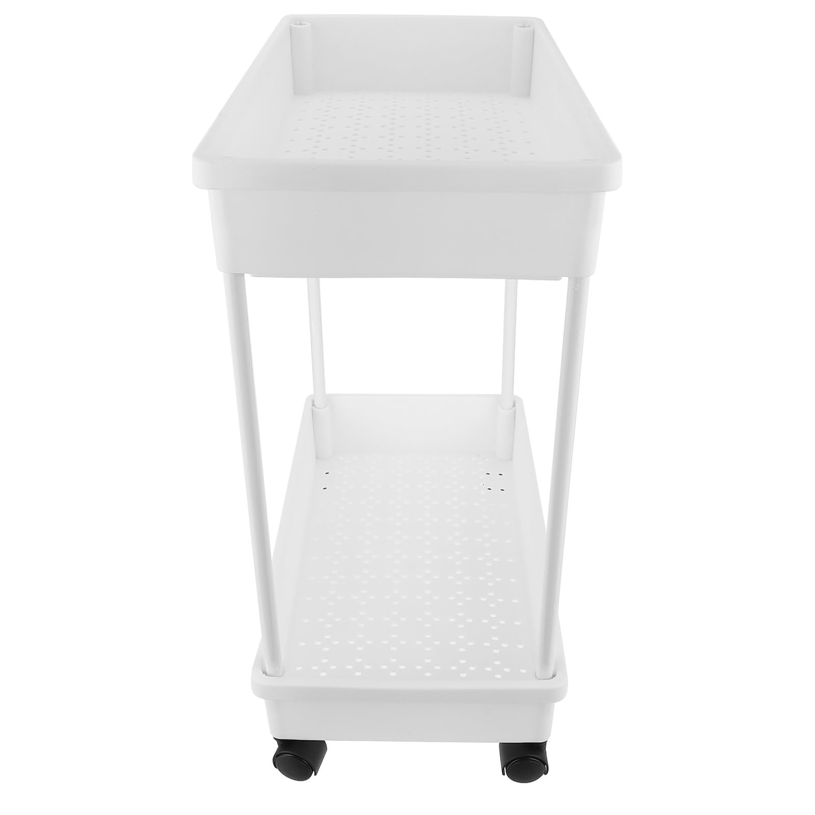 Chariot plastique à 2 niveaux de rangement avec roues 360 degrés