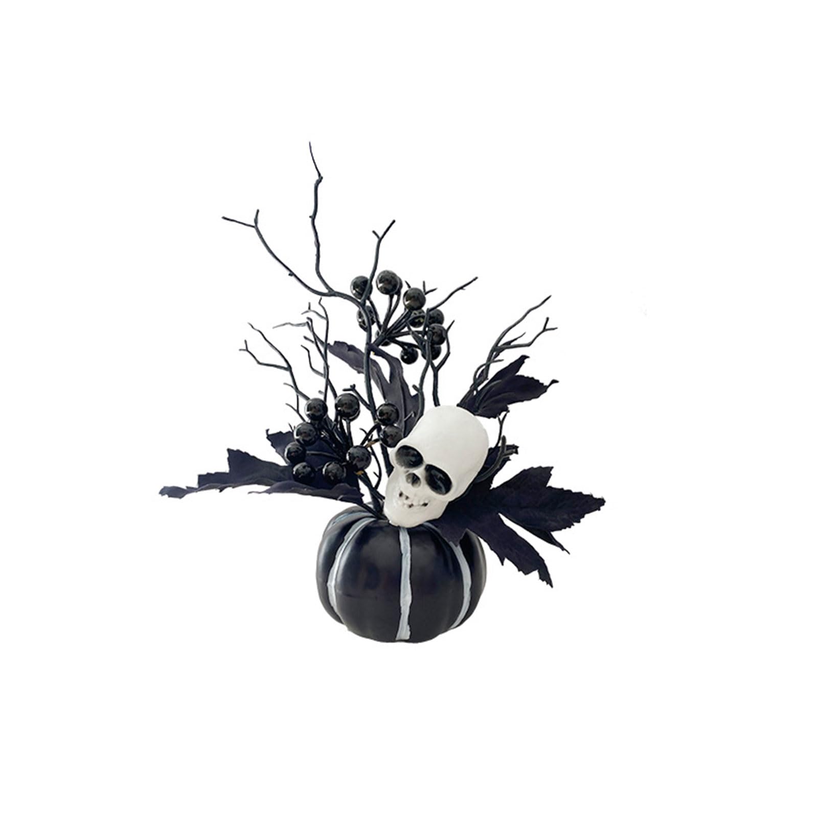 Elnwnnkc Pumpkin Sculpture for Vehicle Dashboard Table TV-Cabin Select Shop Display Cool Pumpkin with Leaves Figurines Leaves Party Supplies
