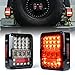Xprite LED Tail Lights for 2007-2018 Jeep Wrangler JK JKU, High Intensity Led Taillights w/ 4D Clear Lens Parking light, Brake Turn Signal Lamp and Reverse Lamps Function (DOT Approved)