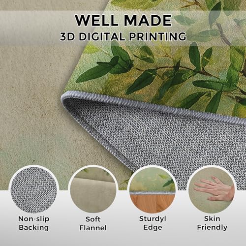 Tapis entree interieur feuilles vertes 60x90 lavable et antiderapant - 8