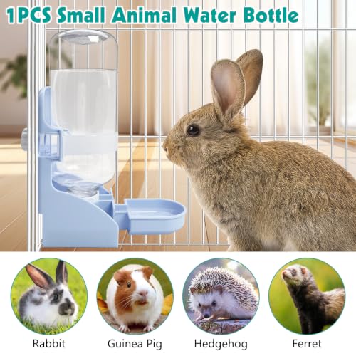 kathson Rabbit Water Bottle, 17oz Hanging Water Fountain Automatic Dispenser No Leak WaterFeeder for Bunny Chinchilla Guinea Pig Hedgehog Ferret, Blue by kathson - Used condition - Image 9