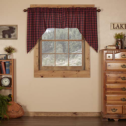 VHC-Brands-Rustic-Lodge-Kitchen-Window-Curtains-Cumberland-Swag-Pair-36x36x16-Chili-Pepper-Red VHC Brands Rustic Lodge Kitchen Window Curtains Cumberland Swag Pair 36x36x16 Chili Pepper Red