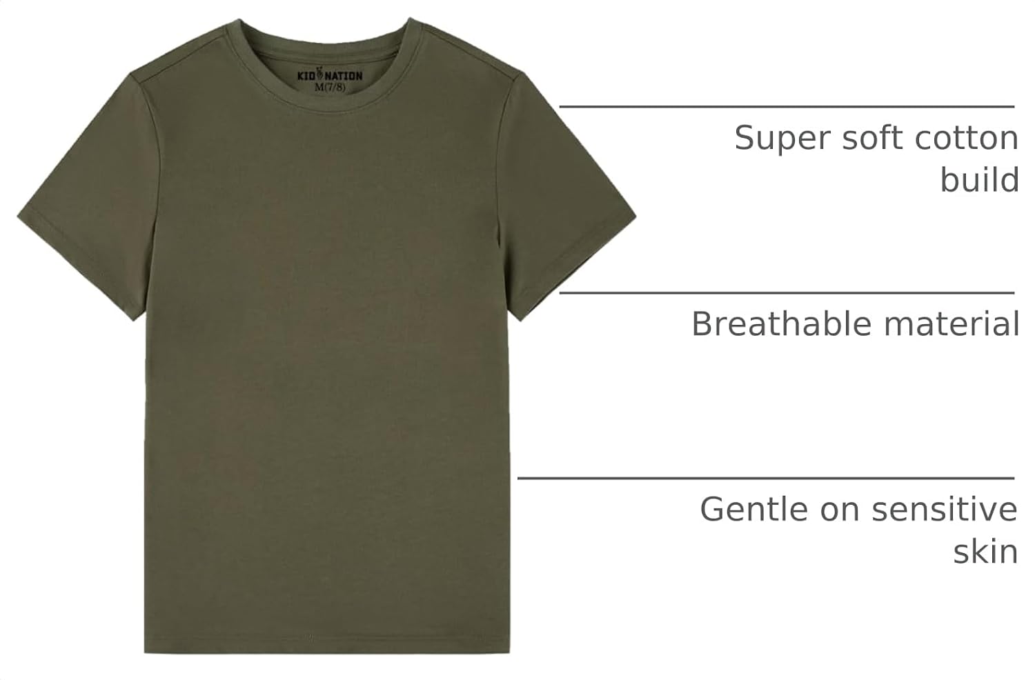 Kid Nation Boys T Shirts Crewneck Short Sleeve Kids Girls Cotton Tshirts image 4